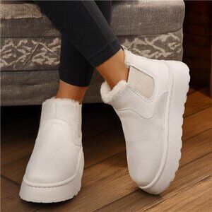 Women's Boots Suede Winter Platform Boots For Women With Fur